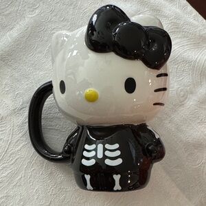 Hello Kitty Black and White Skeleton Mug